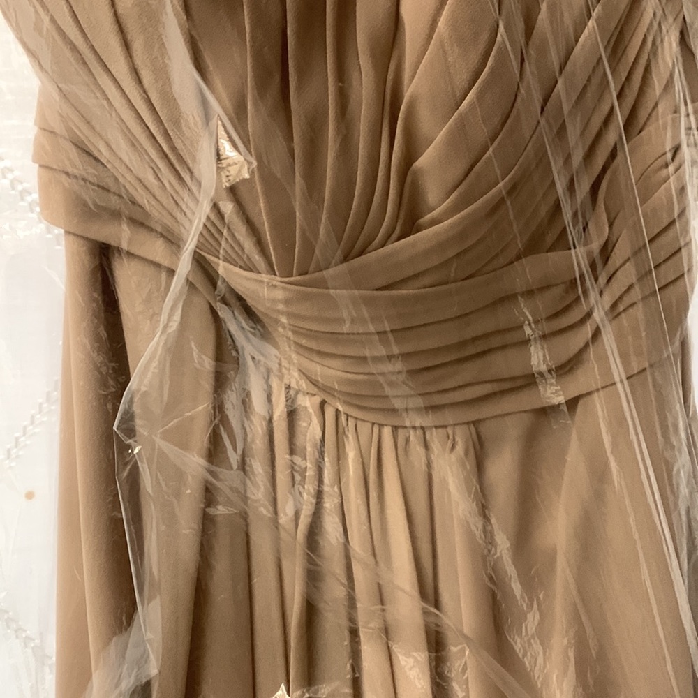 David’s Bridal Strapless Chiffon Dress with Pleated Bodice- Dry Cleaned - Picture 6 of 10